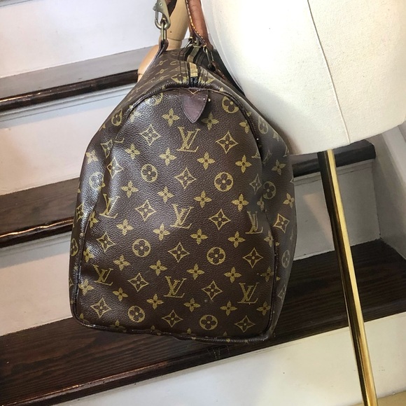 LOUIS VUITTON KeepAll LV 50 Boston Weekend Shoulder Bag Crossbody Tote Authentic - Picture 14 of 16
